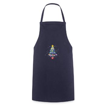 Christmas tree - gift idea for Christmas - Cooking Apron - navy - Front - AI Model Male 185 dark (185cm)