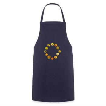 Europe, flower, tolerance, EU, flag, European flag - Cooking Apron - navy - Front - AI Model Male 185 dark (185cm)