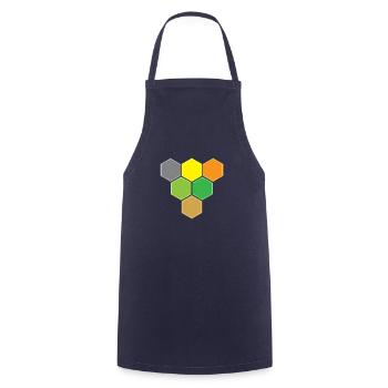 Hexagons gegen Sieg - Kochschürze - Navy - Vorne - AI Model Male 185 dark (185cm)