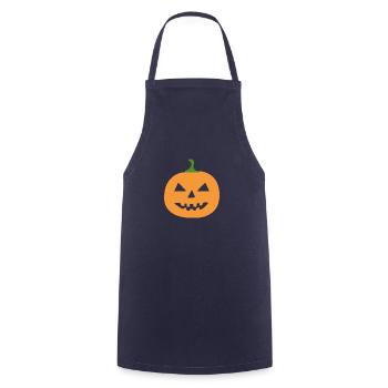 Halloween-Jack-o'-Laterne - Kochschürze - Navy - Vorne - AI Model Male 185 dark (185cm)
