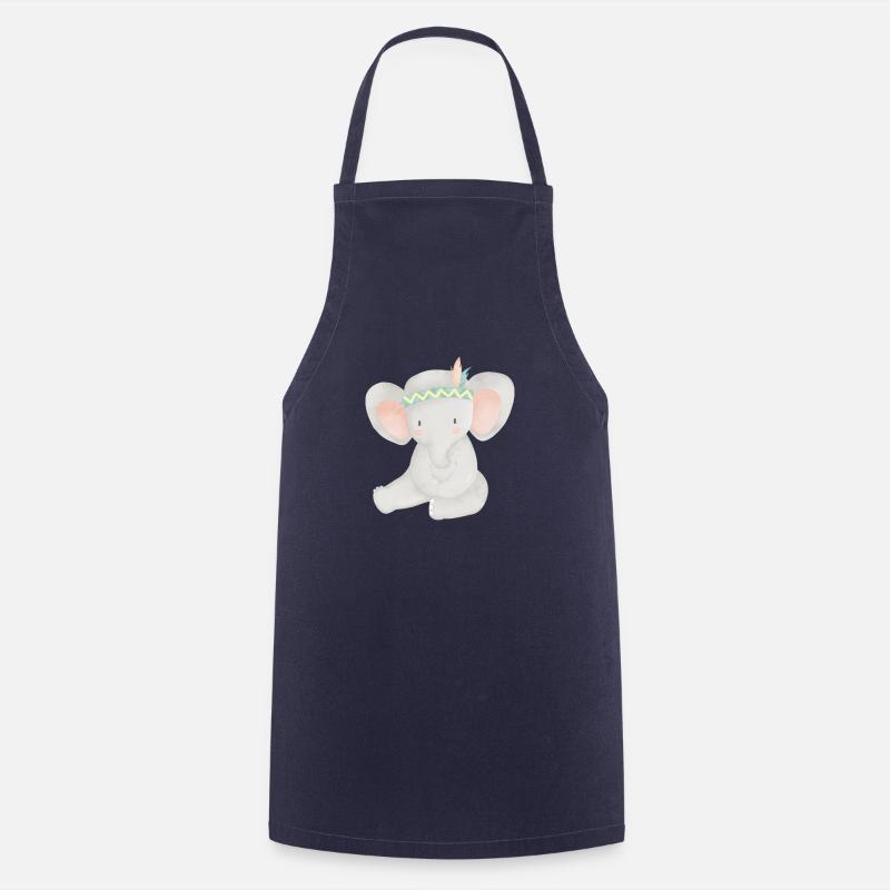 Boho éléphant - Tablier de cuisine - marine