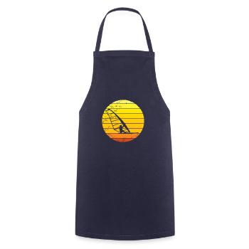 Windsurfer Retro Sonnenuntergang - Kochschürze - Navy - Vorne - AI Model Male 185 dark (185cm)