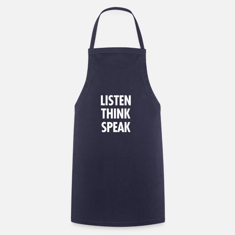 Listen Think speak - Cooking Apron - navy