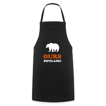 OURS BIPOLAIRE - Tablier de cuisine - noir - Devant - AI Model Male 185 dark (185cm)