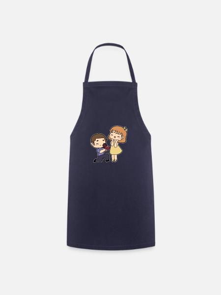 Demande en mariage - Tablier de cuisine - marine