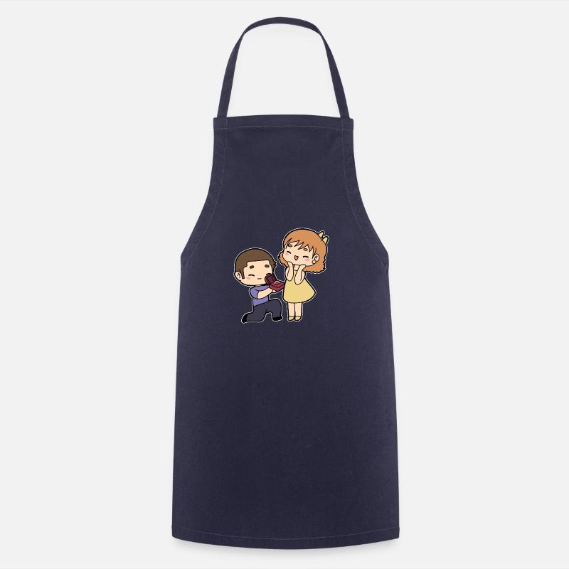 Demande en mariage - Tablier de cuisine - marine