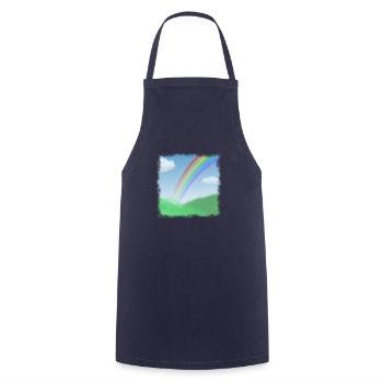 verwaschene Landschaft mit Regenbogen im Sommer - Kochschürze - Navy - Vorne - AI Model Male 185 dark (185cm)
