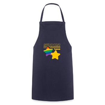 Support love - Tablier de cuisine - marine - Devant - AI Model Male 185 dark (185cm)