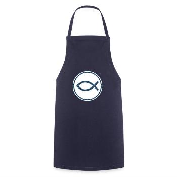Jesus Christ of Nazareth Faith Bible Jesus - Cooking Apron - navy - Front - AI Model Male 185 dark (185cm)