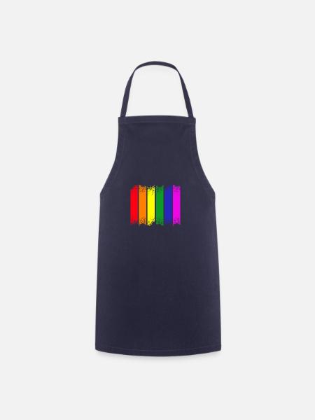 Regenbogenstreifen Pride - Kochschürze - Navy