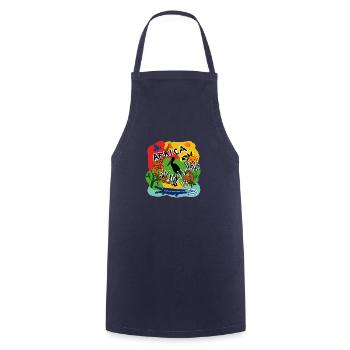Afrique Singes - Tablier de cuisine - marine - Devant - AI Model Male 185 dark (185cm)