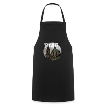 Städteshirt "Prag" - Kochschürze - Schwarz - Vorne - AI Model Male 185 dark (185cm)