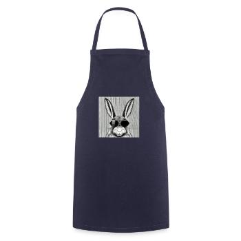 Rabbit Pet Pet Cool Sunglasses Design - Cooking Apron - navy - Front - AI Model Male 185 dark (185cm)