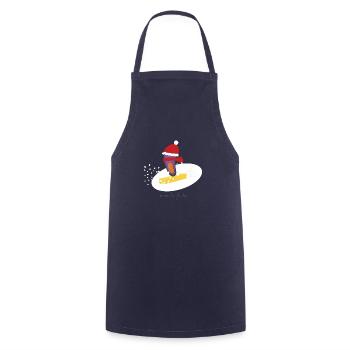 Moule-Frite au ski - Tablier de cuisine - marine - Devant - AI Model Male 185 dark (185cm)