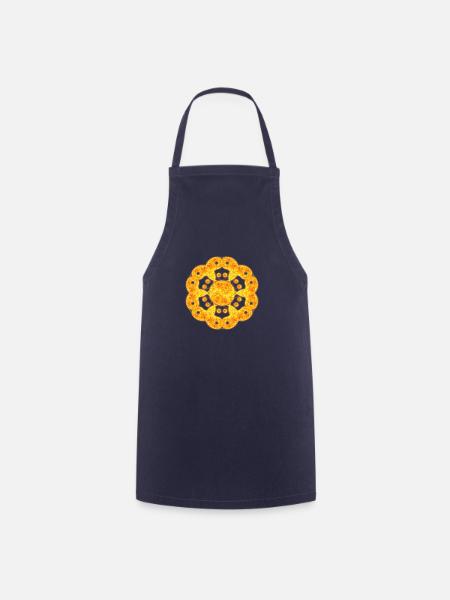 Feuermandala geboren aus Yin & Yang - Kochschürze - Navy