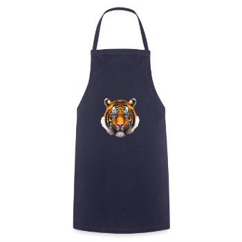 Tête de tigre aux yeux bleus Design artistique - Tablier de cuisine - marine - Devant - AI Model Male 185 dark (185cm)