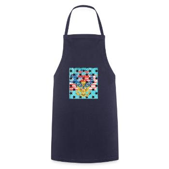 USA, stars and belts - Cooking Apron - navy - Front - AI Model Male 185 dark (185cm)