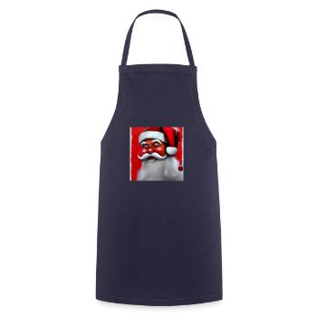 Père Noël - Tablier de cuisine - marine - Devant - AI Model Male 185 dark (185cm)