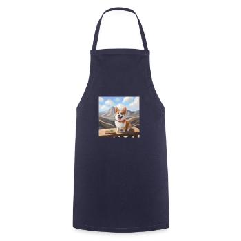 Cute Corgi in Nature - Cooking Apron - navy - Front - AI Model Male 185 dark (185cm)