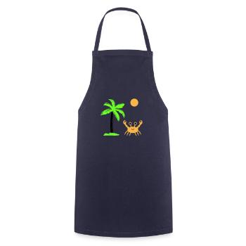 krabbe sonne palme - Kochschürze - Navy - Vorne - AI Model Male 185 dark (185cm)