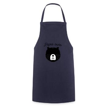 Papa Bär - Kochschürze - Navy - Vorne - AI Model Male 185 dark (185cm)