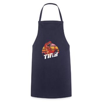 TINO - Schöner Jungen Name mit T-REX Dino - Kochschürze - Navy - Vorne - AI Model Male 185 dark (185cm)