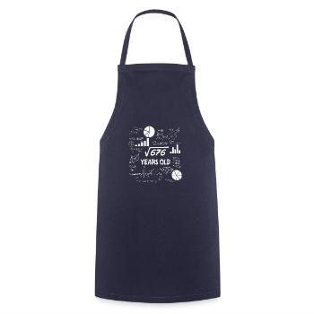 Square Root of 676| 26 Birthday Math 26 Years Old - Cooking Apron - navy - Front - AI Model Male 185 dark (185cm)
