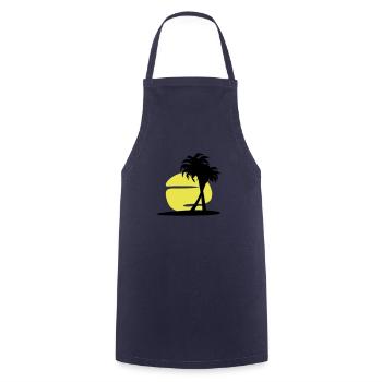 Sund and palm tree (super cheap!) - Cooking Apron - navy - Front - AI Model Male 185 dark (185cm)