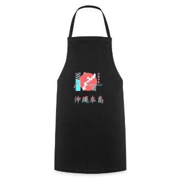 Vêtements de rue Okinawa - Tablier de cuisine - noir - Devant - AI Model Male 185 dark (185cm)