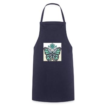 butterfly - Cooking Apron - navy - Front - AI Model Male 185 dark (185cm)
