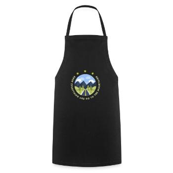 Drop everything and go to the mountains - Cooking Apron - black - Front - AI Model Male 185 dark (185cm)
