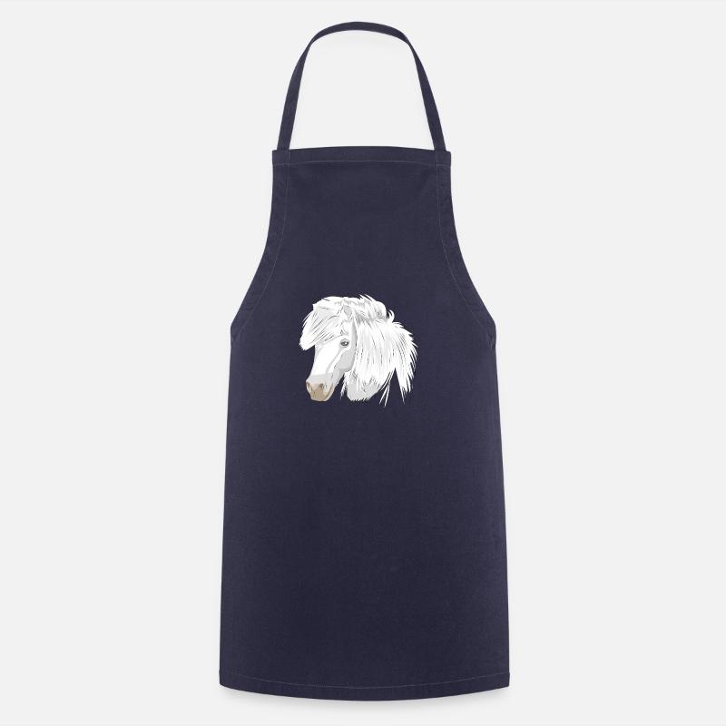 Poney Cheval Blanc Cheval Blanc - Tablier de cuisine - marine