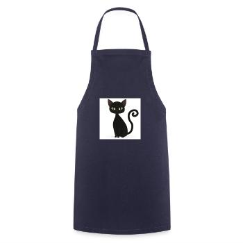 black cat - Cooking Apron - navy - Front - AI Model Male 185 dark (185cm)