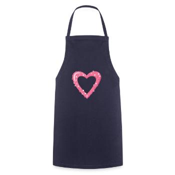 Coeur rose - Tablier de cuisine - marine - Devant - AI Model Male 185 dark (185cm)