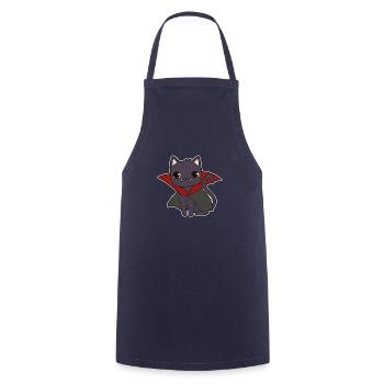Cat Vampire - Cooking Apron - navy - Front - AI Model Male 185 dark (185cm)