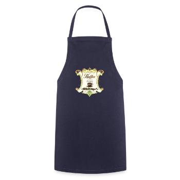 Kaffee ist mein Treibstoff gelb - Kochschürze - Navy - Vorne - AI Model Male 185 dark (185cm)