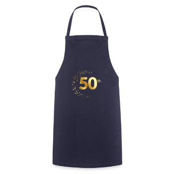 Anniversaire de 50 ans, cadeau d'anniversaire, anniversaire - Tablier de cuisine - marine - Devant - AI Model Male 185 dark (185cm)