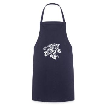 White Rose - Cooking Apron - navy - Front - AI Model Male 185 dark (185cm)