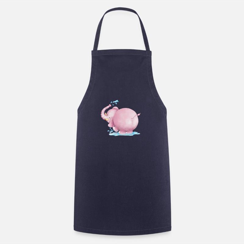 Éléphant rose - Tablier de cuisine - marine