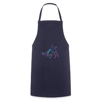 bambi,reh,kotzdenes reh, zeichnung ,bunt - Kochschürze - Navy - Vorne - AI Model Male 185 dark (185cm)
