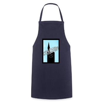 Straßburger Brezel im Elsass - Kochschürze - Navy - Vorne - AI Model Male 185 dark (185cm)