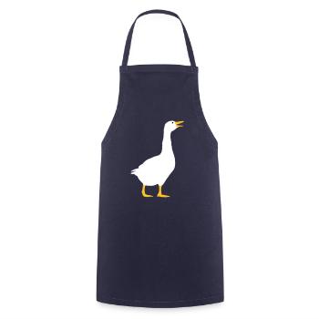 Laughing goose design - Cooking Apron - navy - Front - AI Model Male 185 dark (185cm)