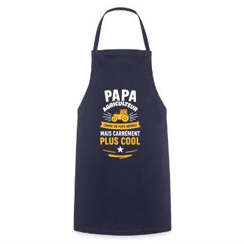 Papa agriculteur – plus cool qu’un papa normal - Tablier de cuisine - marine - Devant - AI Model Male 185 dark (185cm)