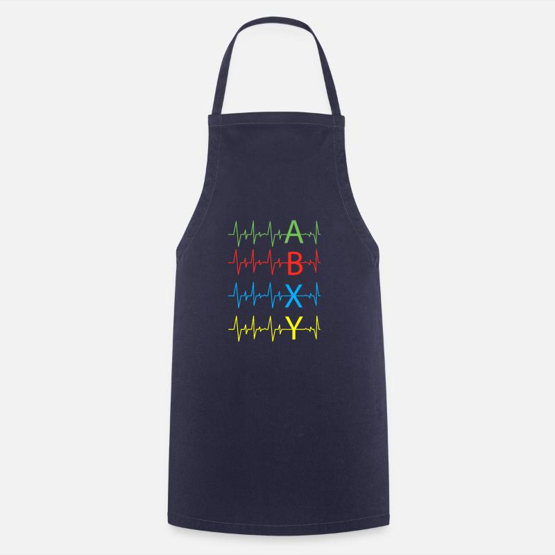 Jeu de battement de cœur coloré A B X Y Controller - Tablier de cuisine - marine