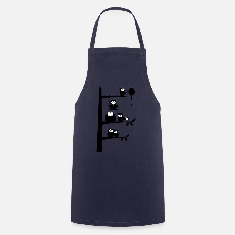 many owls - Cooking Apron - navy