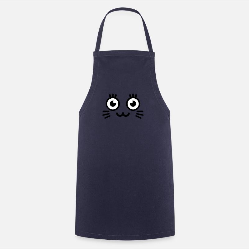 visage mignon de minou - Tablier de cuisine - marine