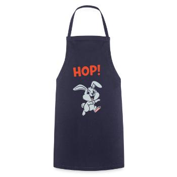 HOP! Bunny Jumping Comic Action Vector - Cooking Apron - navy - Front - AI Model Male 185 dark (185cm)