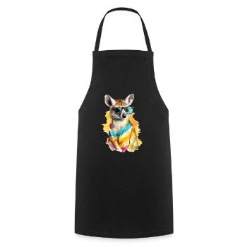 Liko the bespectacled numbat - Cooking Apron - black - Front - AI Model Male 185 dark (185cm)