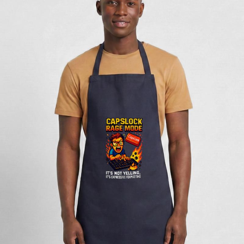 Capslock Rage Mode – Wütender Pixel-Nerd Kochschürze
