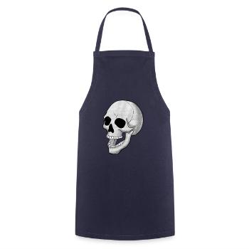 CRÂNE CRÂNE SQUELETTE CRÂNE MORT TOMBE HALLOWEEN - Tablier de cuisine - marine - Devant - AI Model Male 185 dark (185cm)